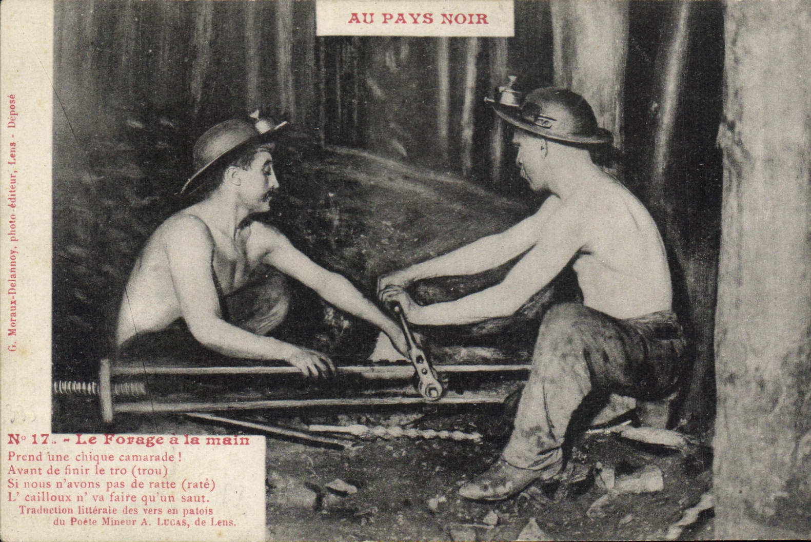 CPA Mine Mines Au Pays Noir Le forage a la main 