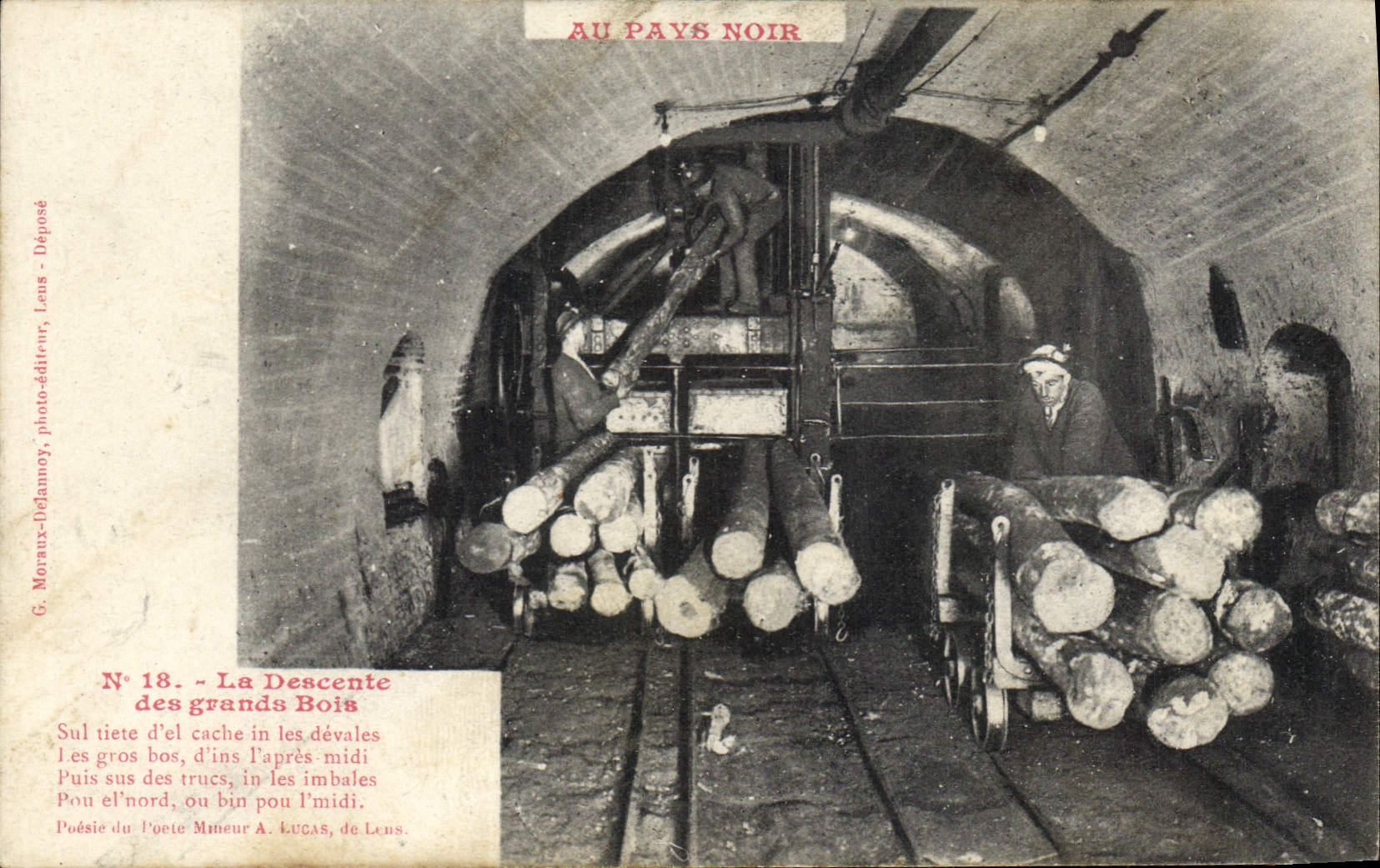 CPA Mine Mines Au Pays Noir La descente des grands bois