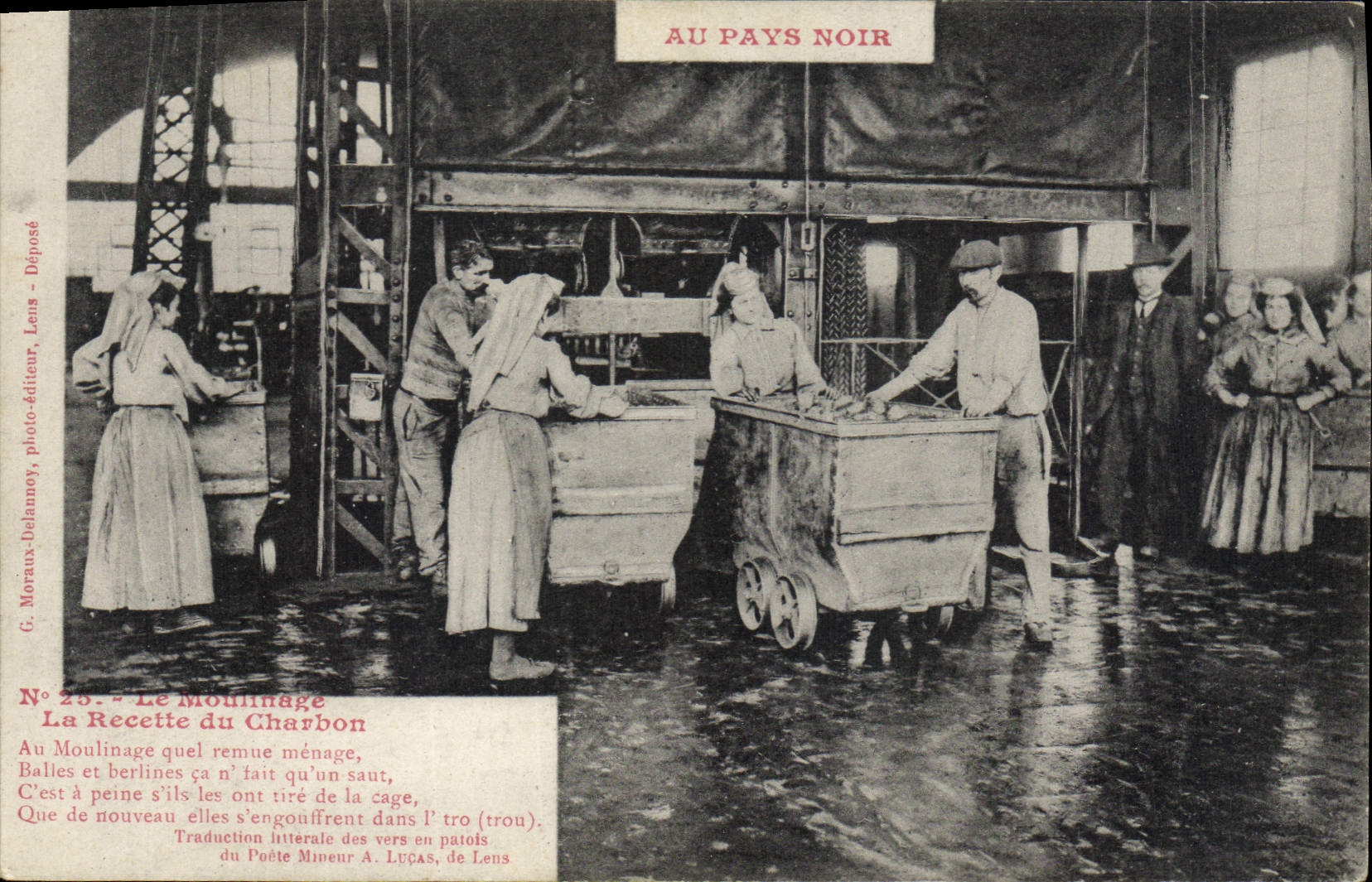 CPA Mine Mines Au Pays Noir Le moulinage La recette du charbon