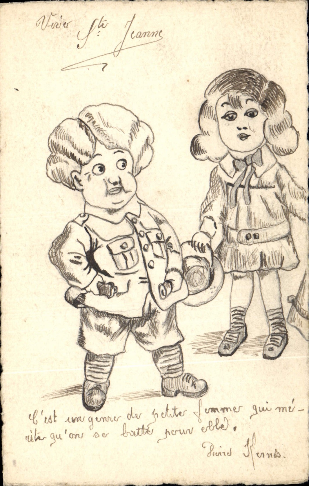 CPA Fantaisie Enfants (dessin a la main) 