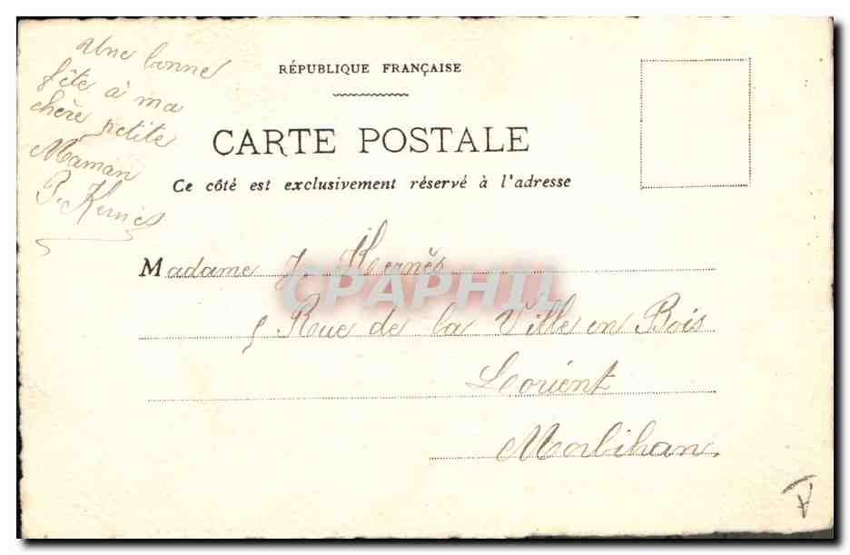 CPA Fantaisie Enfants (dessin a la main)  — Rückseite