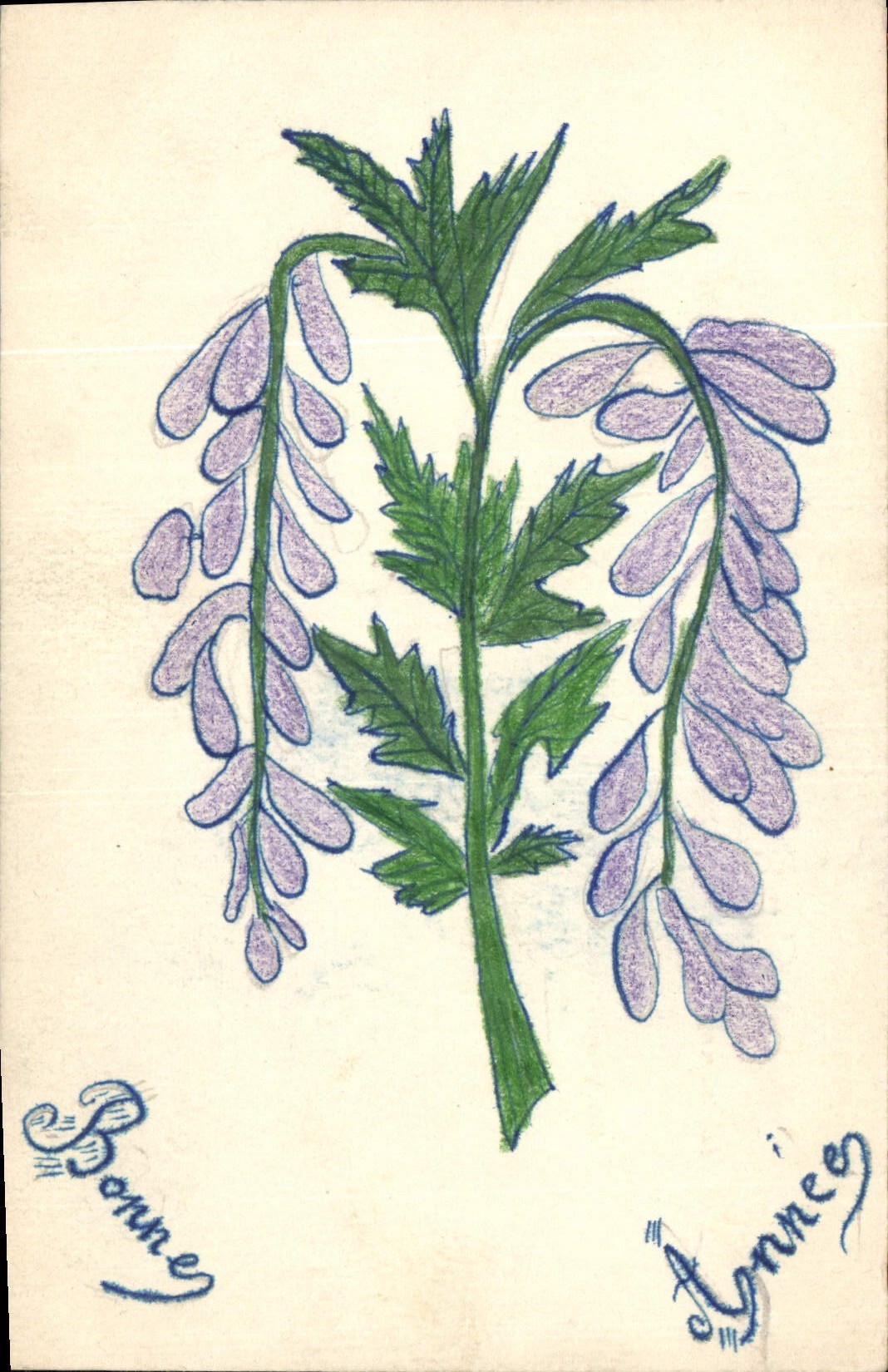 CPA Fantaisie Fleurs (dessin a la main) 