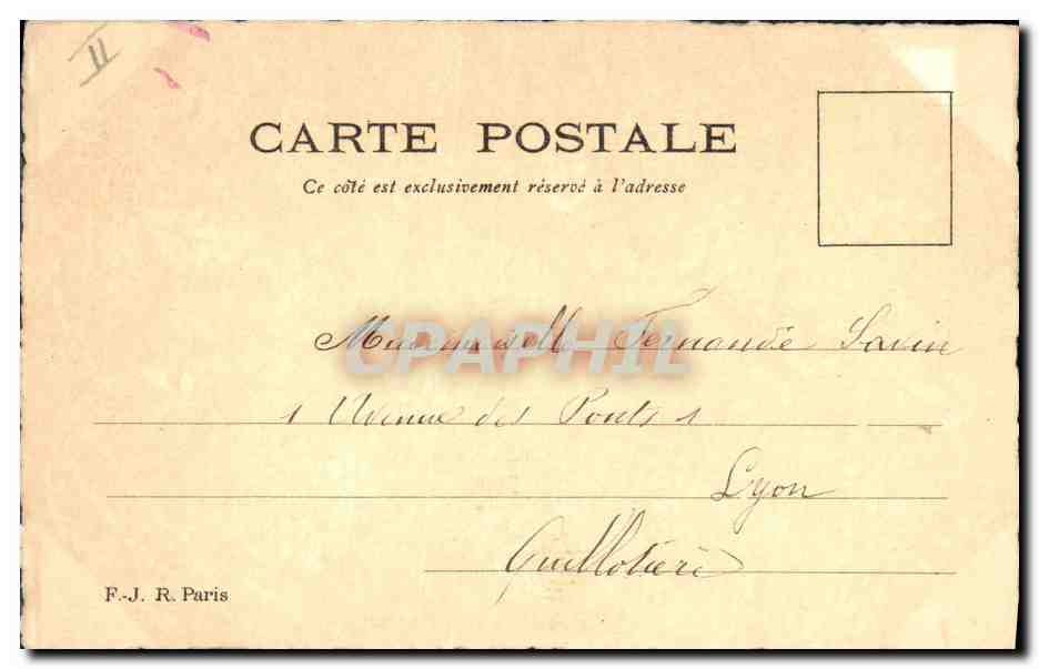 CPA Fantaisie Fleurs (dessin a la main)  — Rückseite