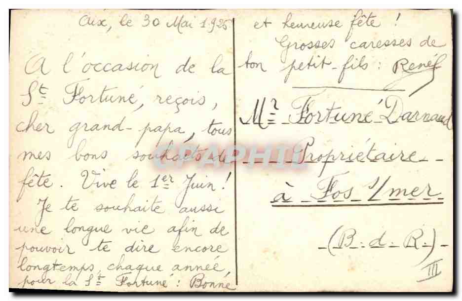 CPA Fantaisie Fleurs (dessin a la main)  — Verso