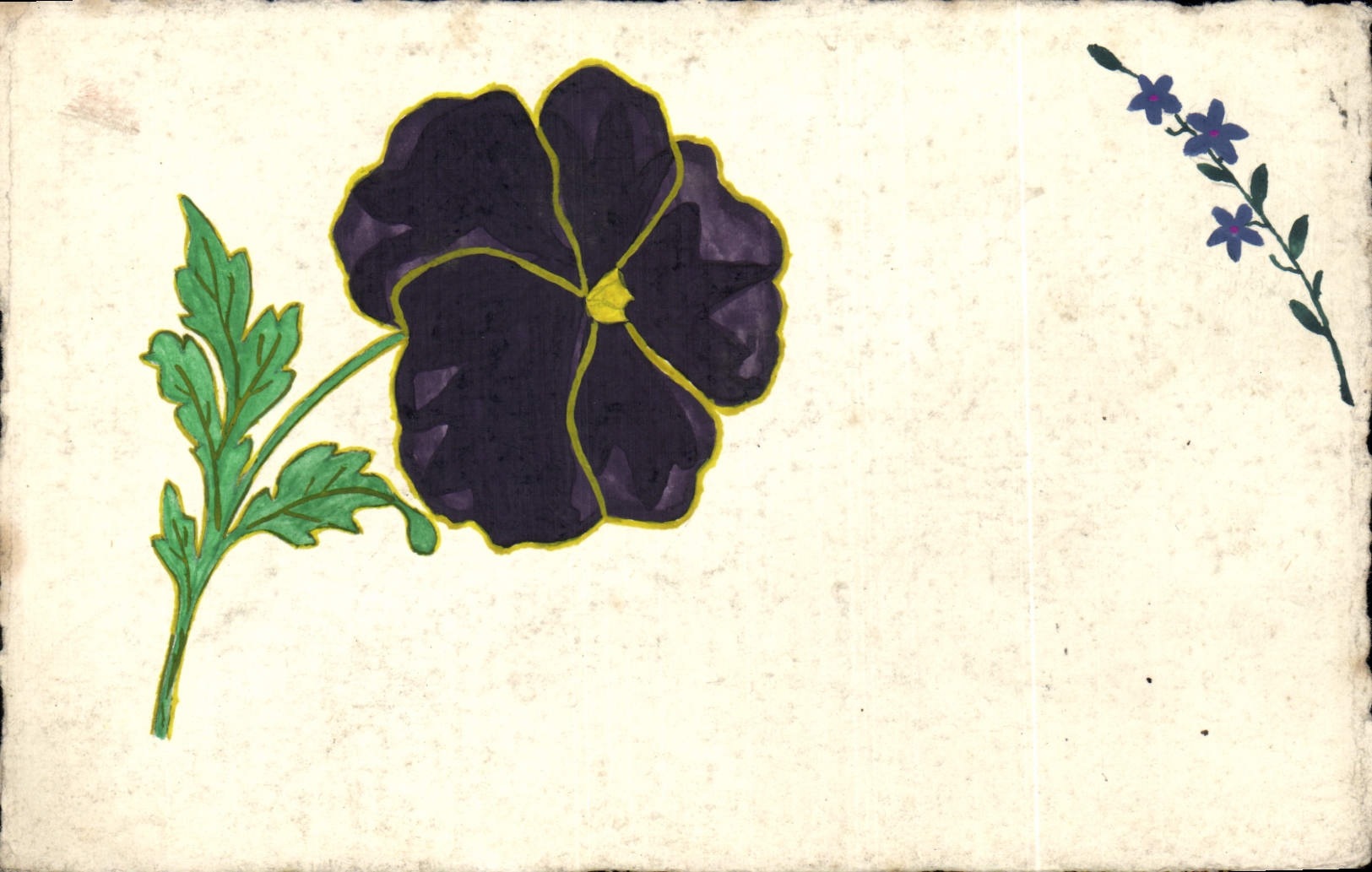 CPA Fantaisie Fleurs (dessin a la main) 