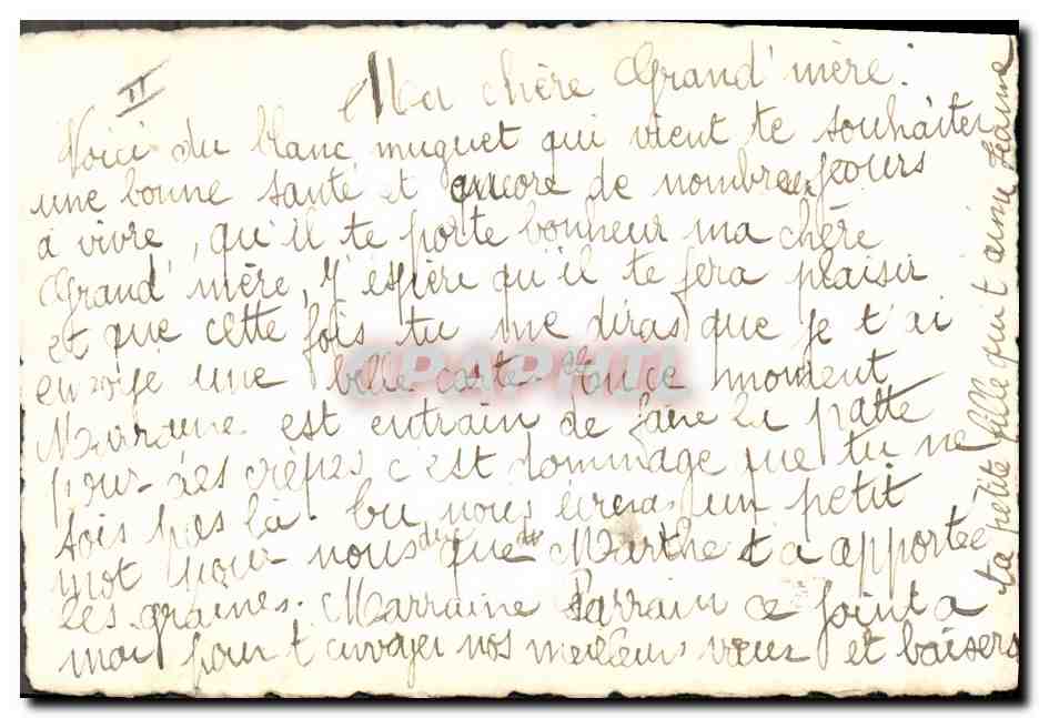 CPA Fantaisie Fleurs Muguet (dessin a la main)  — Verso