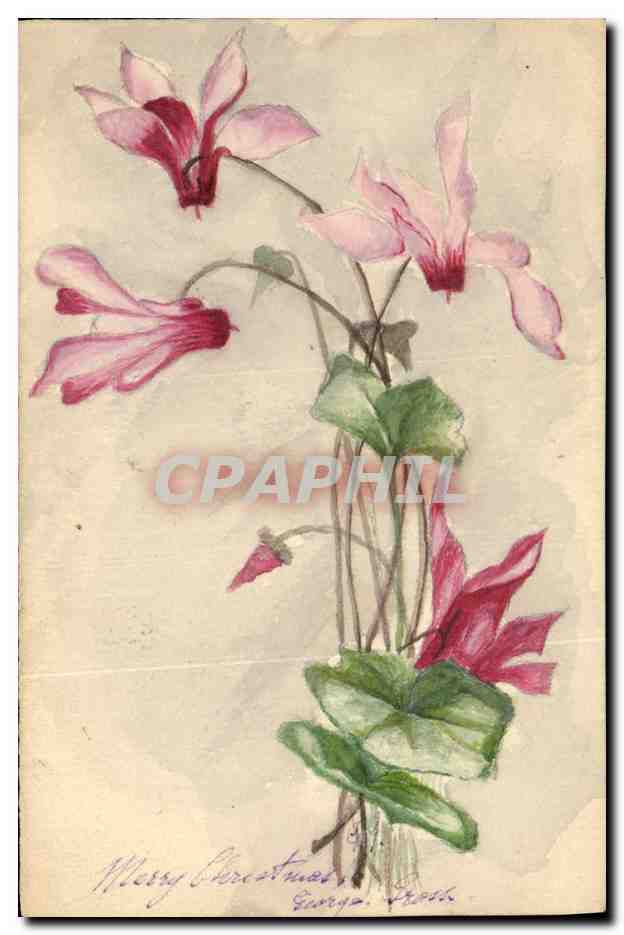 CPA Fantaisie Fleurs (dessin a la main) 