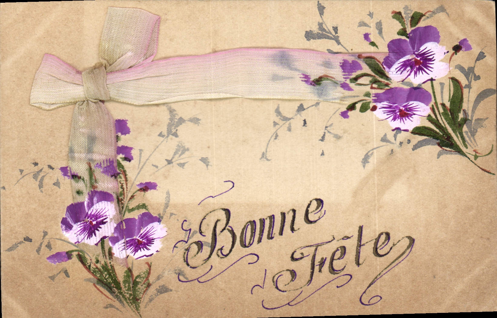 CPA Fantaisie Fleurs (dessin a la main) 