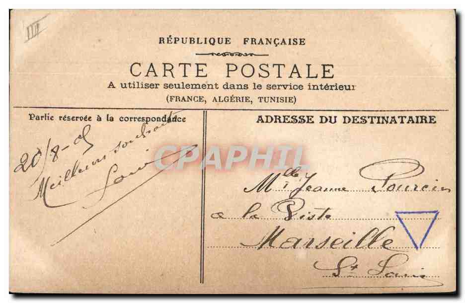 CPA Fantaisie Fleurs (dessin a la main)  — Verso