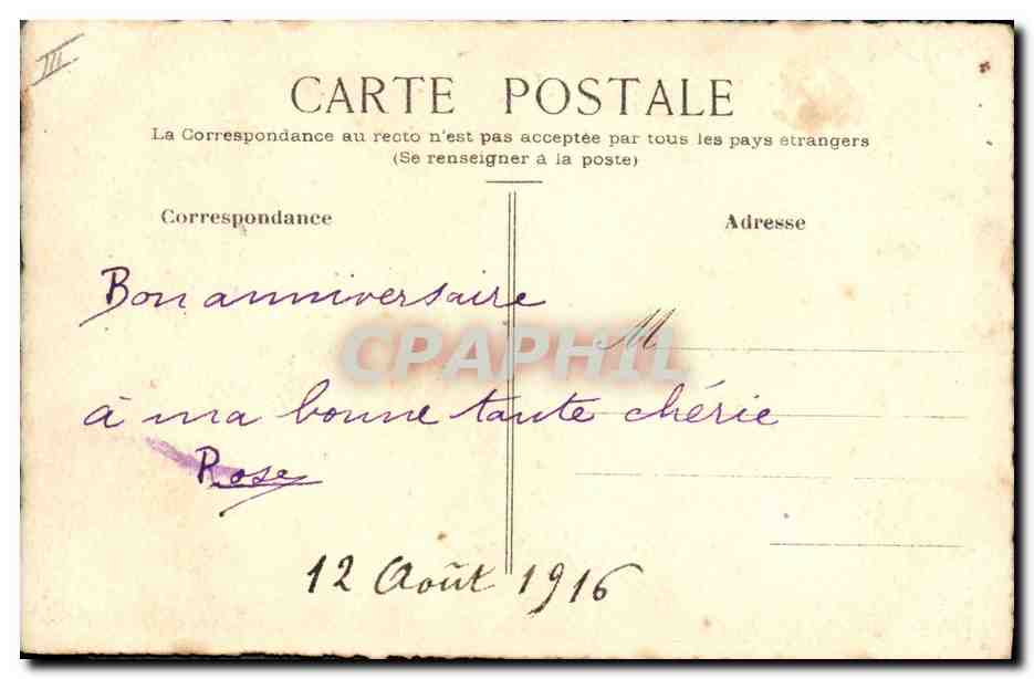 CPA Fantaisie Fleurs (dessin a la main)  — Verso