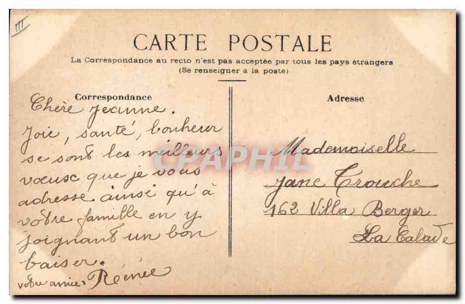 CPA Fantaisie Fleurs (dessin a la main)  — Verso