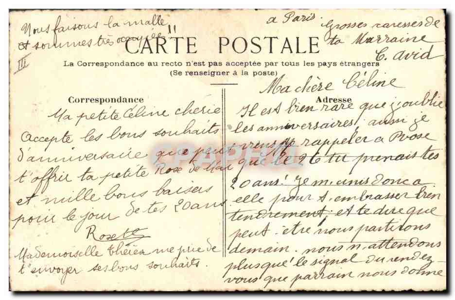 CPA Fantaisie Fleurs (dessin a la main)  — Verso