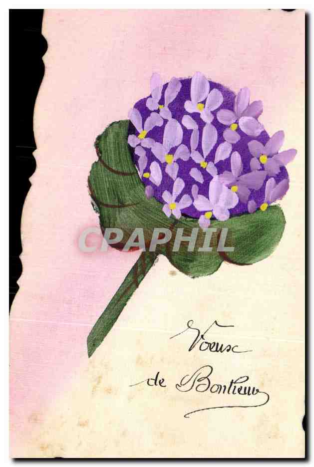 CPA Fantaisie Fleurs (dessin a la main) 
