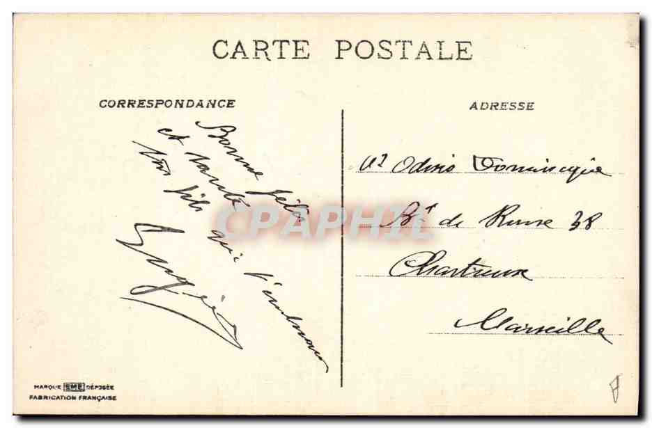 CPA Fantaisie Fleurs Dominique Oiseau (dessin a la main)  — Verso