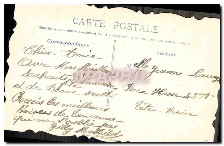 Fleurs et papillon — Bonne Fête — Carte postale — Verso