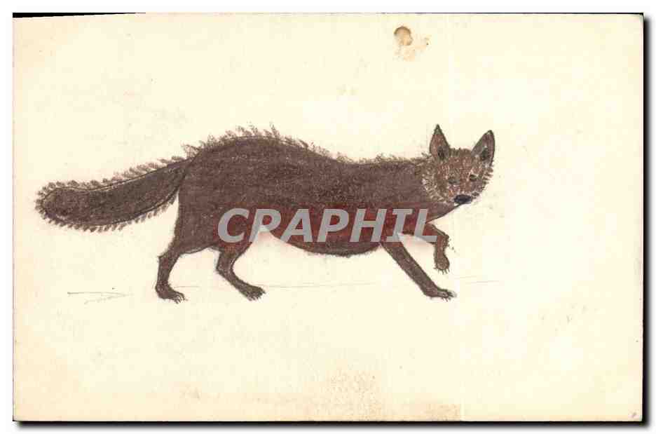 Renard — dessin au crayon — sans éditeur ni numéro visible