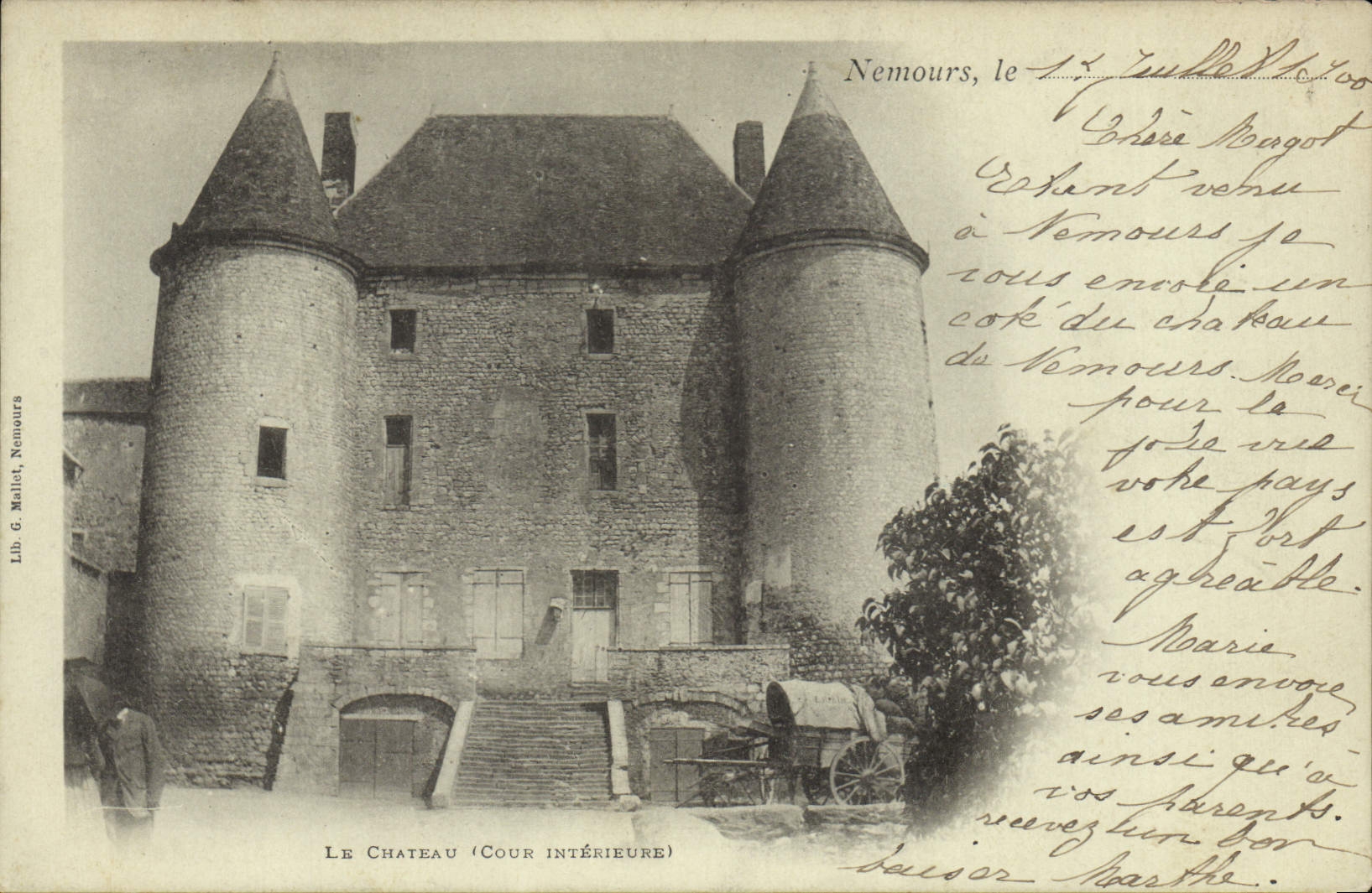 Château de Nemours — Cour intérieure — Lib. G. Mallet, Nemours