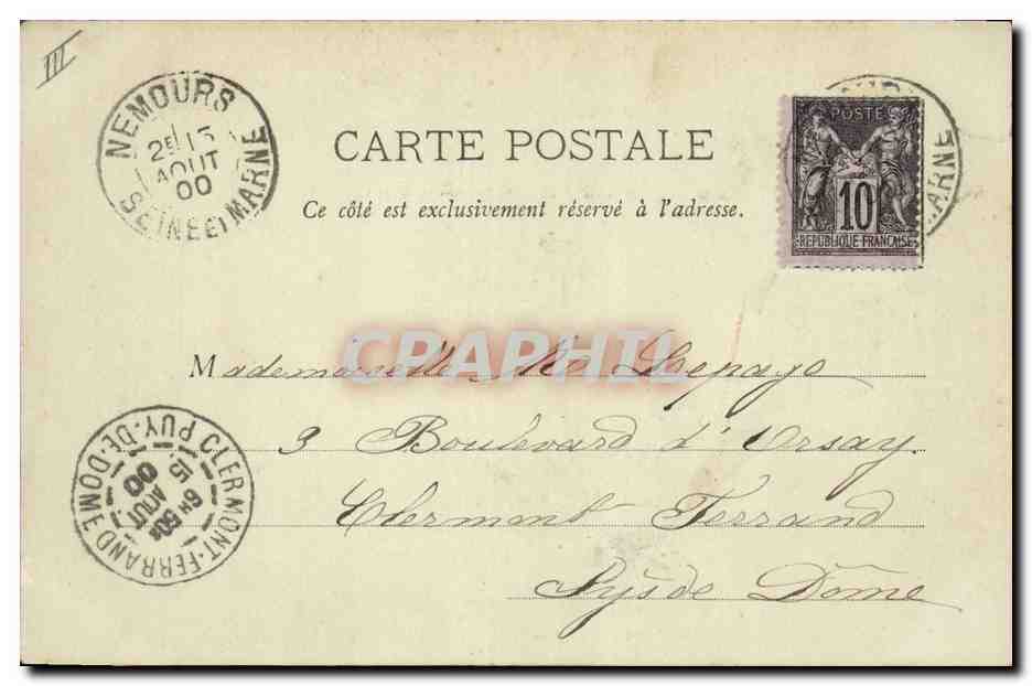 Château de Nemours — Cour intérieure — Lib. G. Mallet, Nemours — Verso