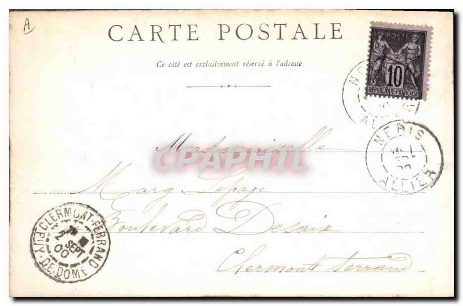 Néris-les-Bains — Château de l'Ours — éditeur inconnu, n° de série non visible — Reverso