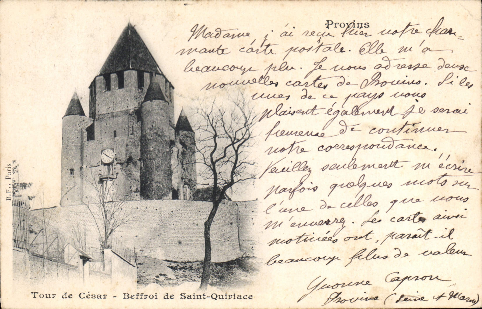 CPA Chateau Provins Tour de Cesar Beffroi de Saint Quiriace