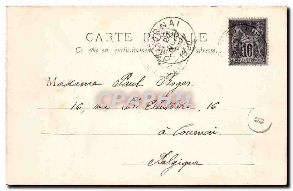 CPA Chateau Provins Tour de Cesar Beffroi de Saint Quiriace — Verso