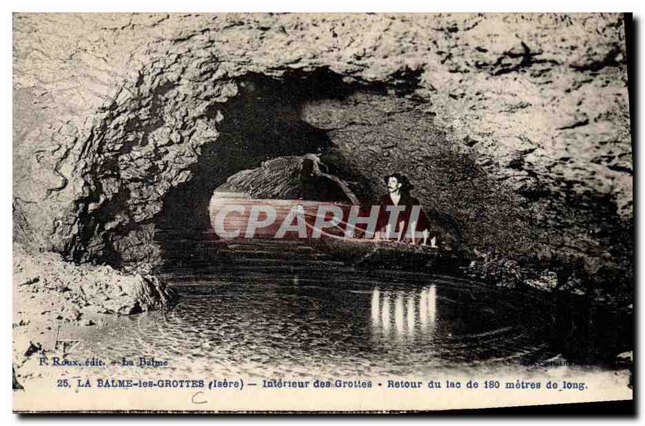 CPA Grottes La Balme les Grottes Interieur des grottes Retour du lac 