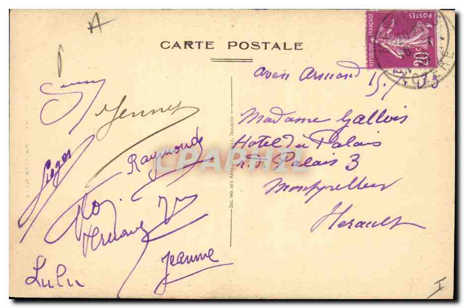 Aven Armand — Les Cyprès — Éditeur non identifié, n° de série non visible — Rückseite
