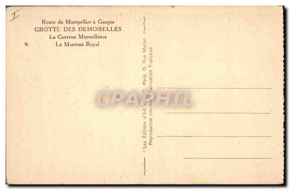 Grotte des Demoiselles — La Caverne Merveilleuse — Éditeur : Les Éditions d'Art Martel, Paris — Reverso
