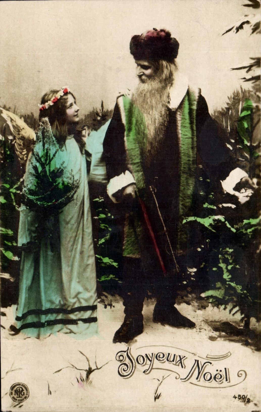 Père Noël et enfant — scène de Noël — NRC, n° 450/2