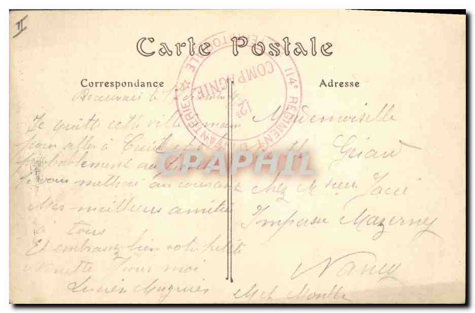 CPA Porte du Palais de Justice Beauvais — Rückseite