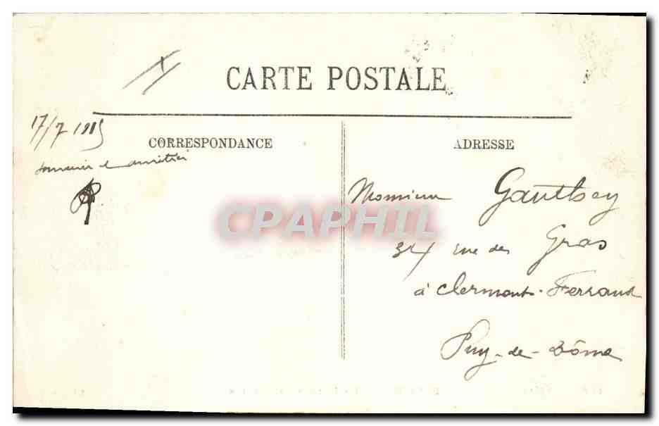 CPA Palais de Justice Belfort — Verso