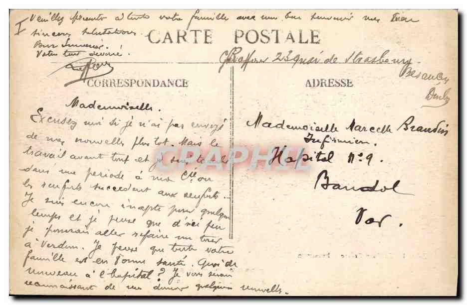 CPA Palais de Justice Besancon Ancien Parlement de Franche Comte — Verso