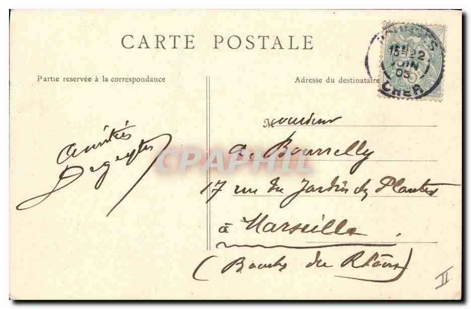 CPA Palais de Justice Bourges Hotel Jacques Coeur — Rückseite