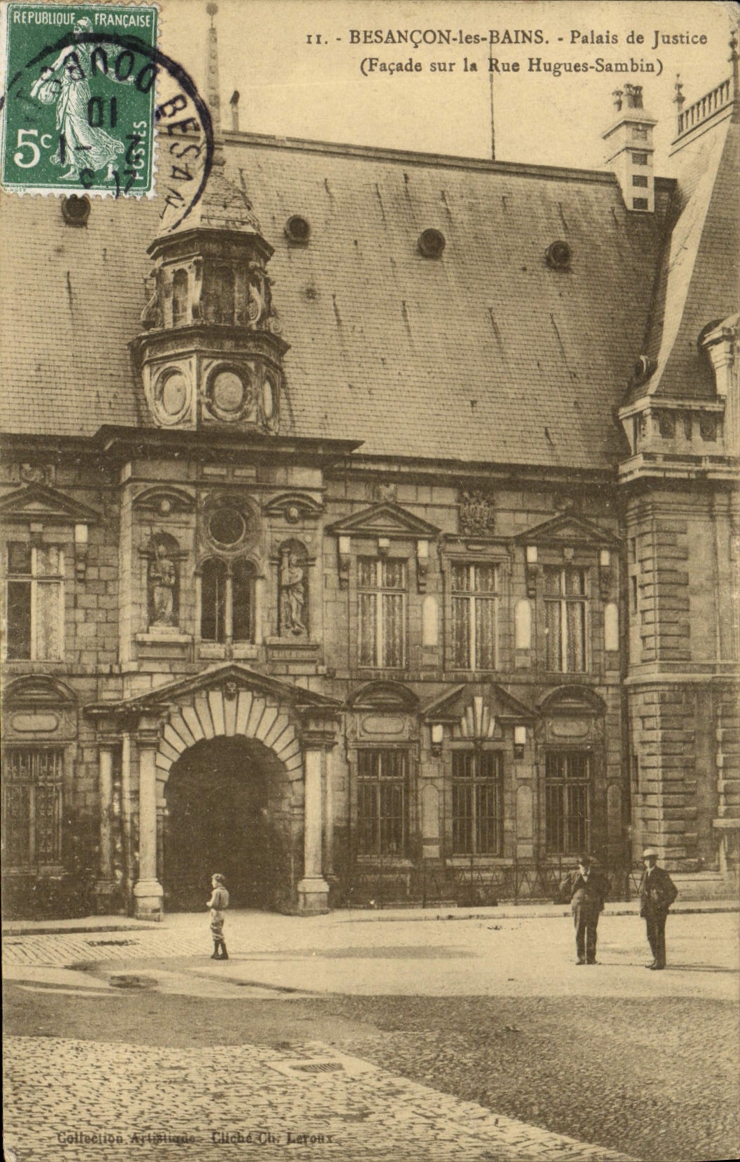 CPA Palais de Justice Besancon Facade sur la Rue Hugues Sambin
