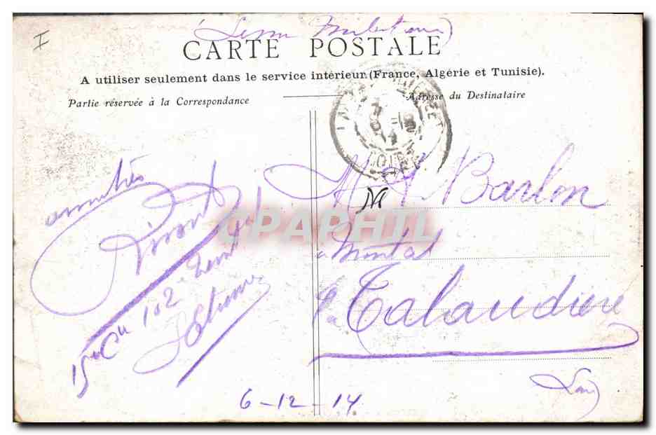 CPA Palais de Justice Belfort — Rückseite