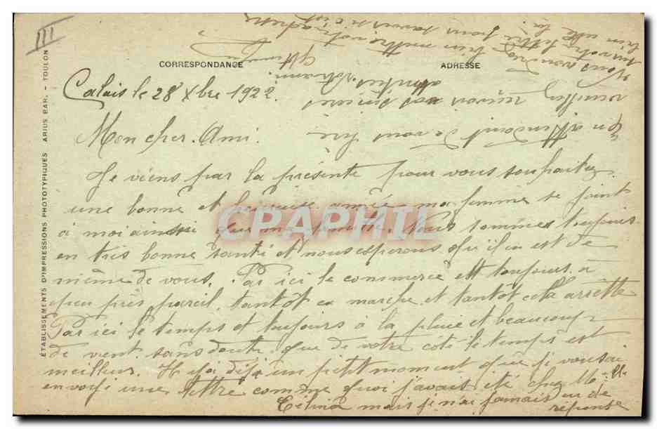CPA Bateau de Guerre Bretagne Cuirasse a turbines — Verso
