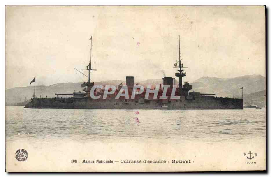 Cuirassé d'escadre « Bouvet » — Marine Nationale — 198 — éditeur P. B. Toulon