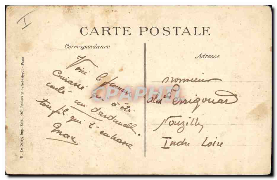 CPA Bateau de Guerre Bouvet Cuirasse d'escadre — Verso