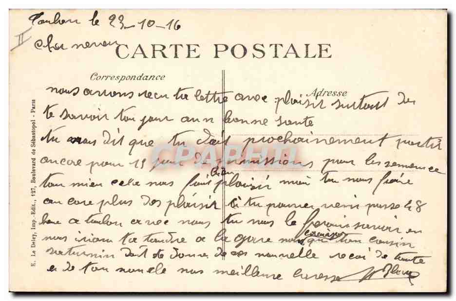 CPA Bateau de Guerre Le bouvet Cuirasse d'escadre coule dans les Dardanelles  — Verso