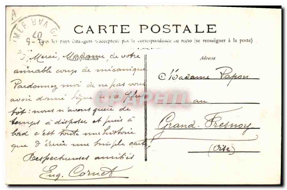 Cuirassé français "Brennus" — Cuirassé d'Escadre — Marine Française — Verso
