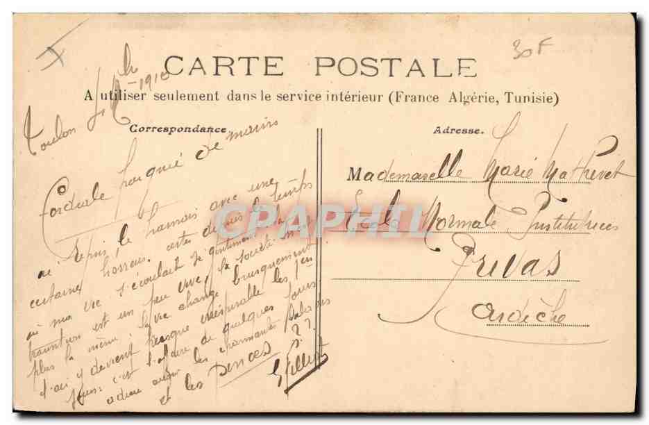 CPA Bateau de Guerre Brennus Cuirasse aux essais — Verso