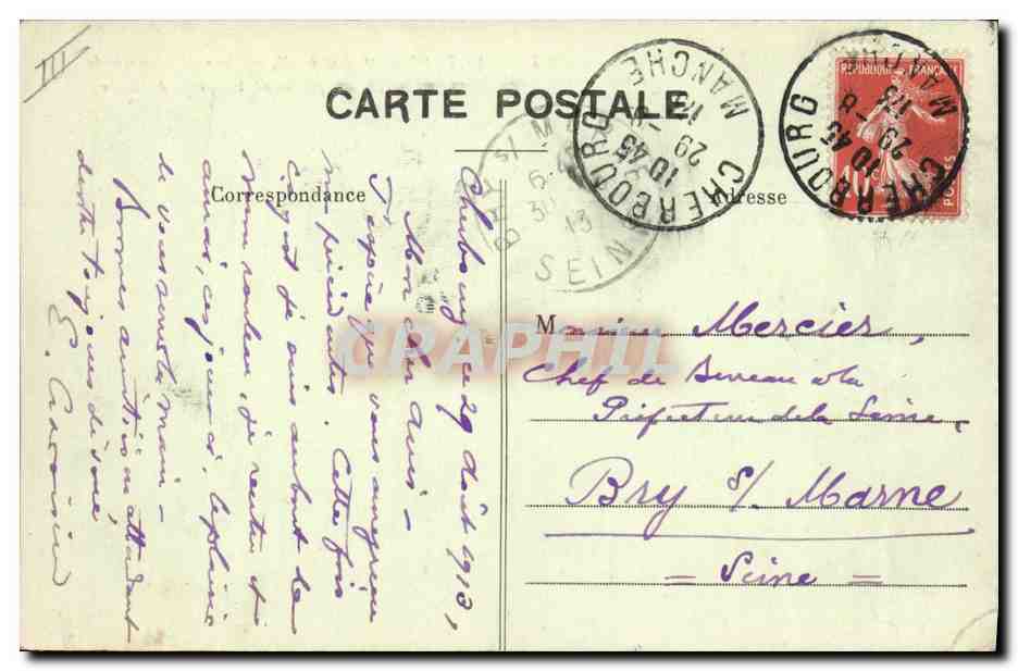 CPA Bateau de Guerre Le contre torpilleur Bouclier  — Verso