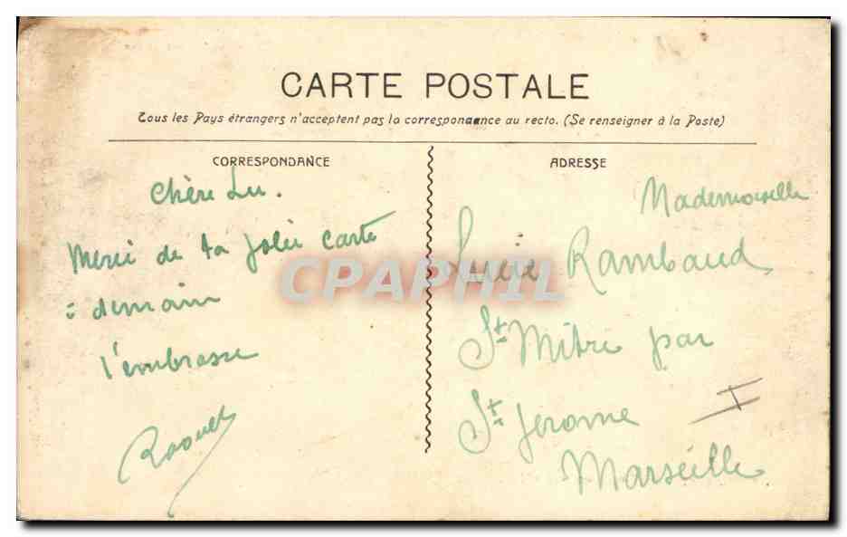 CPA Bateau de Guerre Le Brennus — Verso