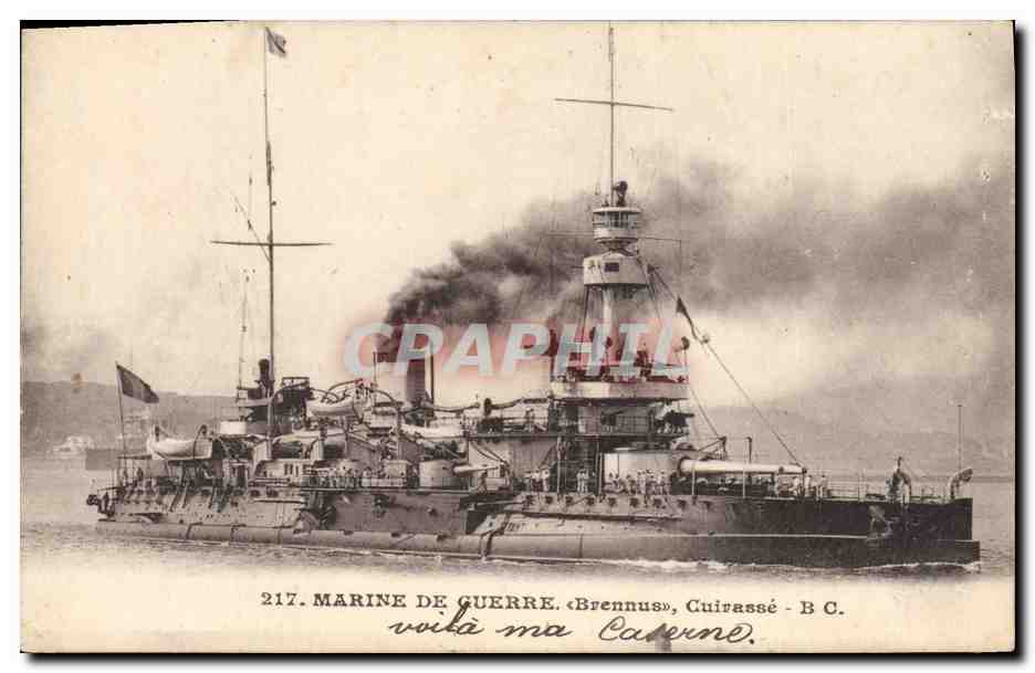 CPA Bateau de Guerre Brennus Cuirasse 
