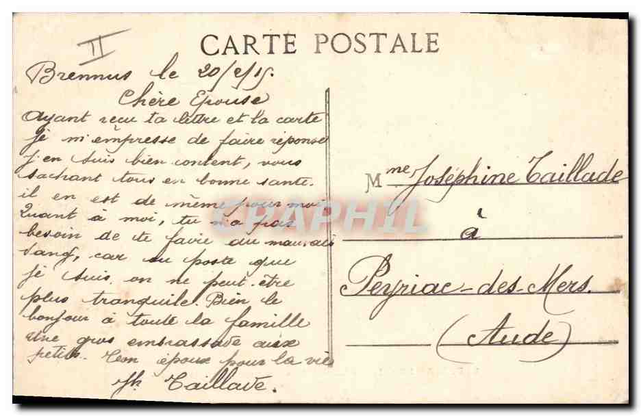 CPA Bateau de Guerre Brennus Cuirasse  — Verso
