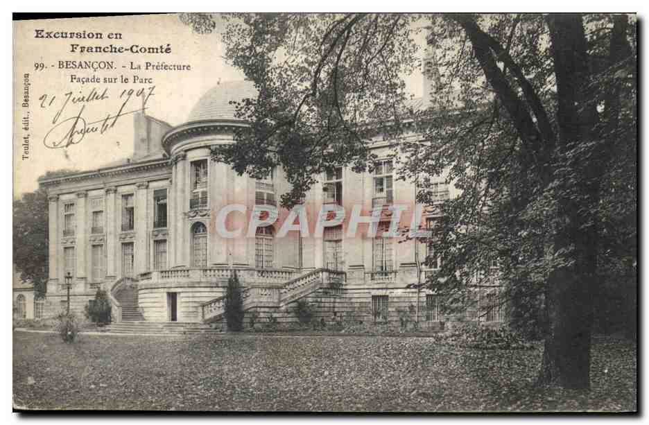 CPA Prefecture Facade sur le parc Besancon