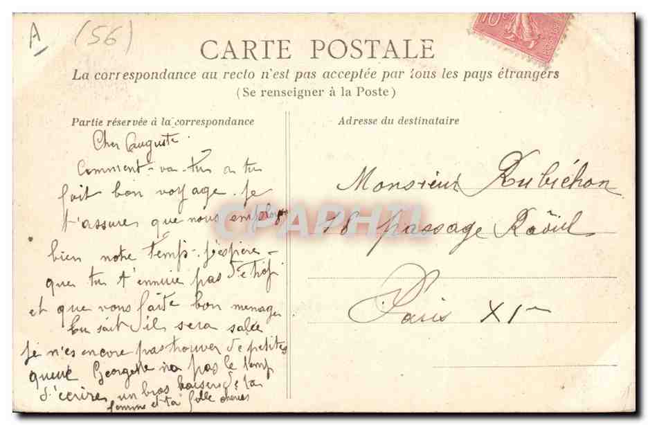 CPA Folklore Costume de Sainte Anne d'Auray — Verso