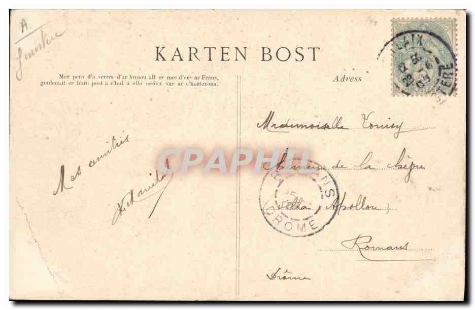 CPA Folklore Maries de Quimper Mariage — Verso