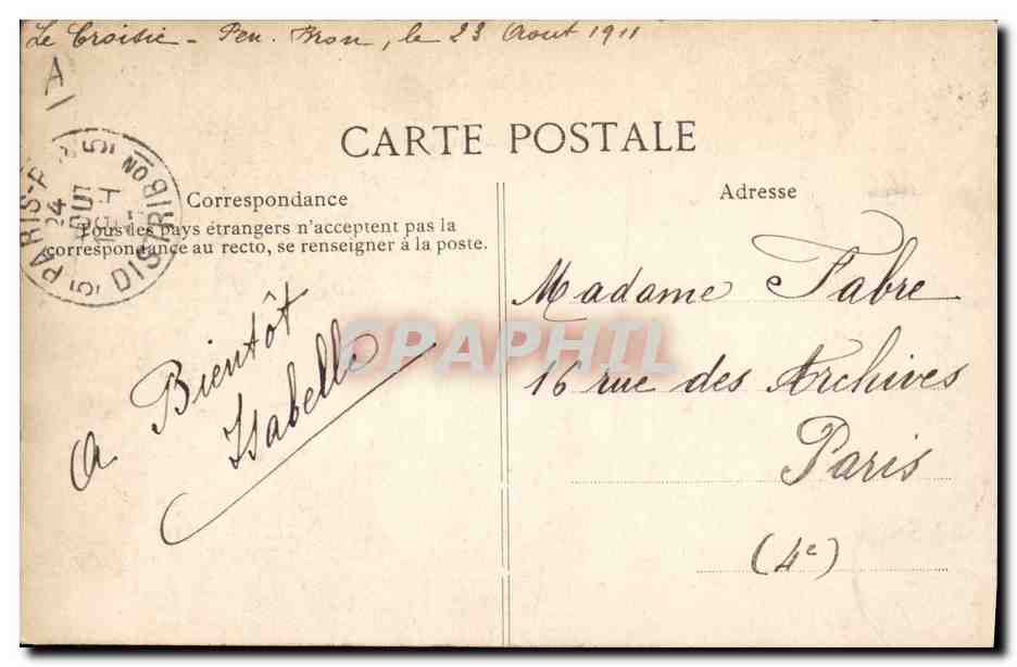 CPA Folklore Vieille femme de Quimper — Verso