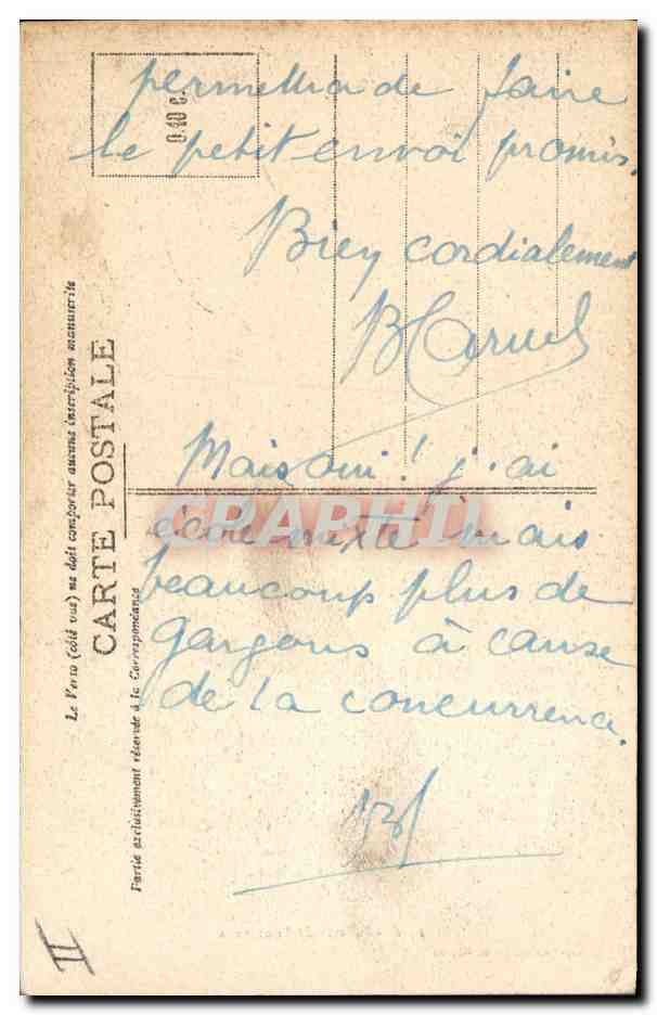 CPA Folklore Fillette de Pont Aven — Verso